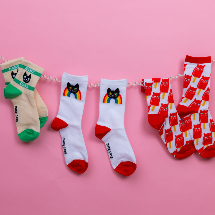 ADULT Rainbow Cat Socks