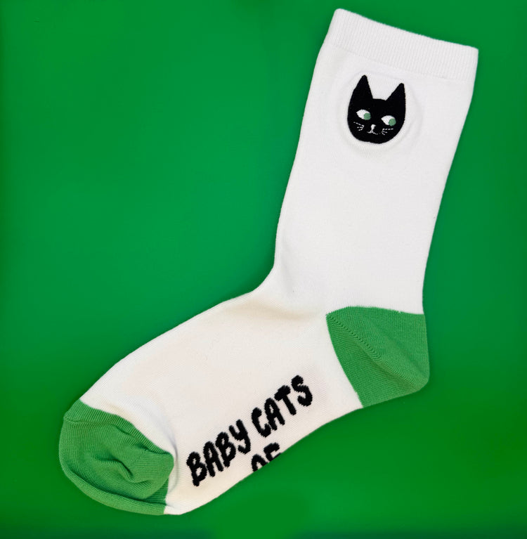ADULT Emboridered Baby Cats Socks