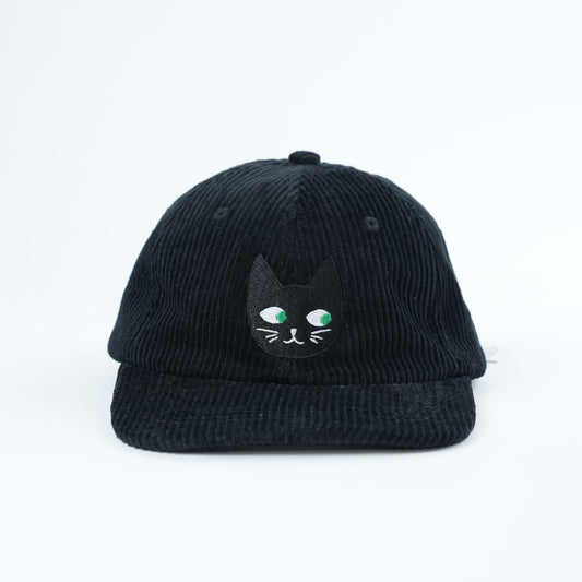 Kids Black Cat Corduroy Hat