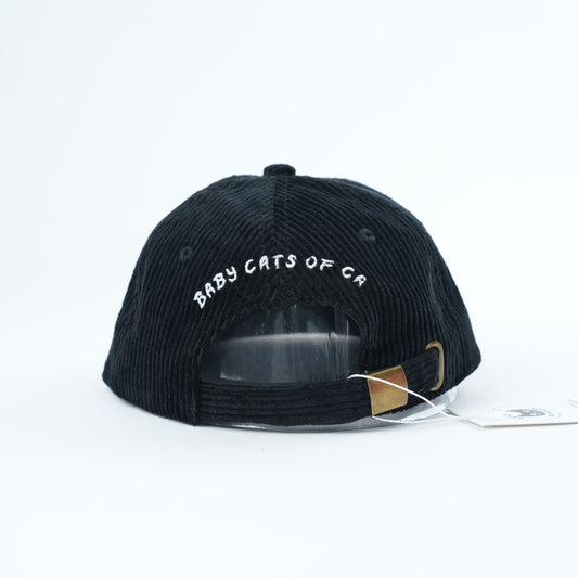 Kids Black Cat Corduroy Hat