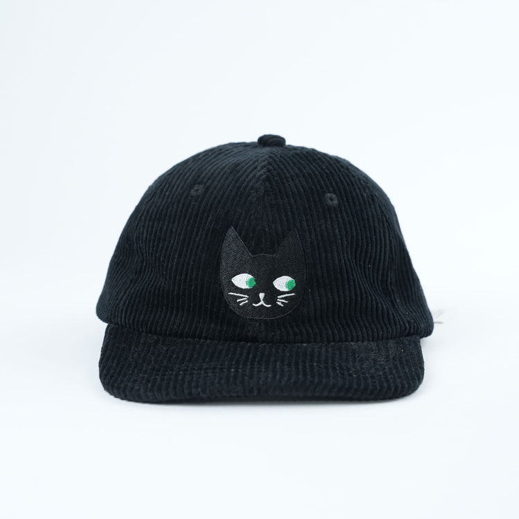 Kids Black Cat Corduroy Hat