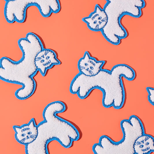 Cloud Cat Chenille Jumping Patch