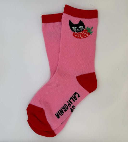 KIDS Strawberry Cat Socks